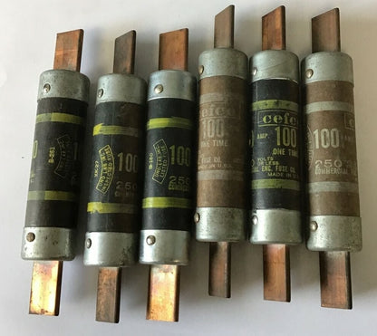CEFCO OT100/250 FUSE 100AMP 250V ONE TIME ***LOTOF6***0