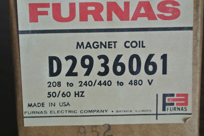 FURNAS D2936061 - MAGNET COIL - 208 to 240 / 440 to 480V, 50/60Hz - NEW SURPLUS1