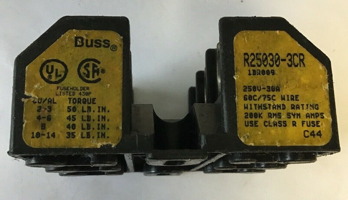 BUSS R25030-3CR 250V-30A FUSE HOLDER***LOT OF 2***1