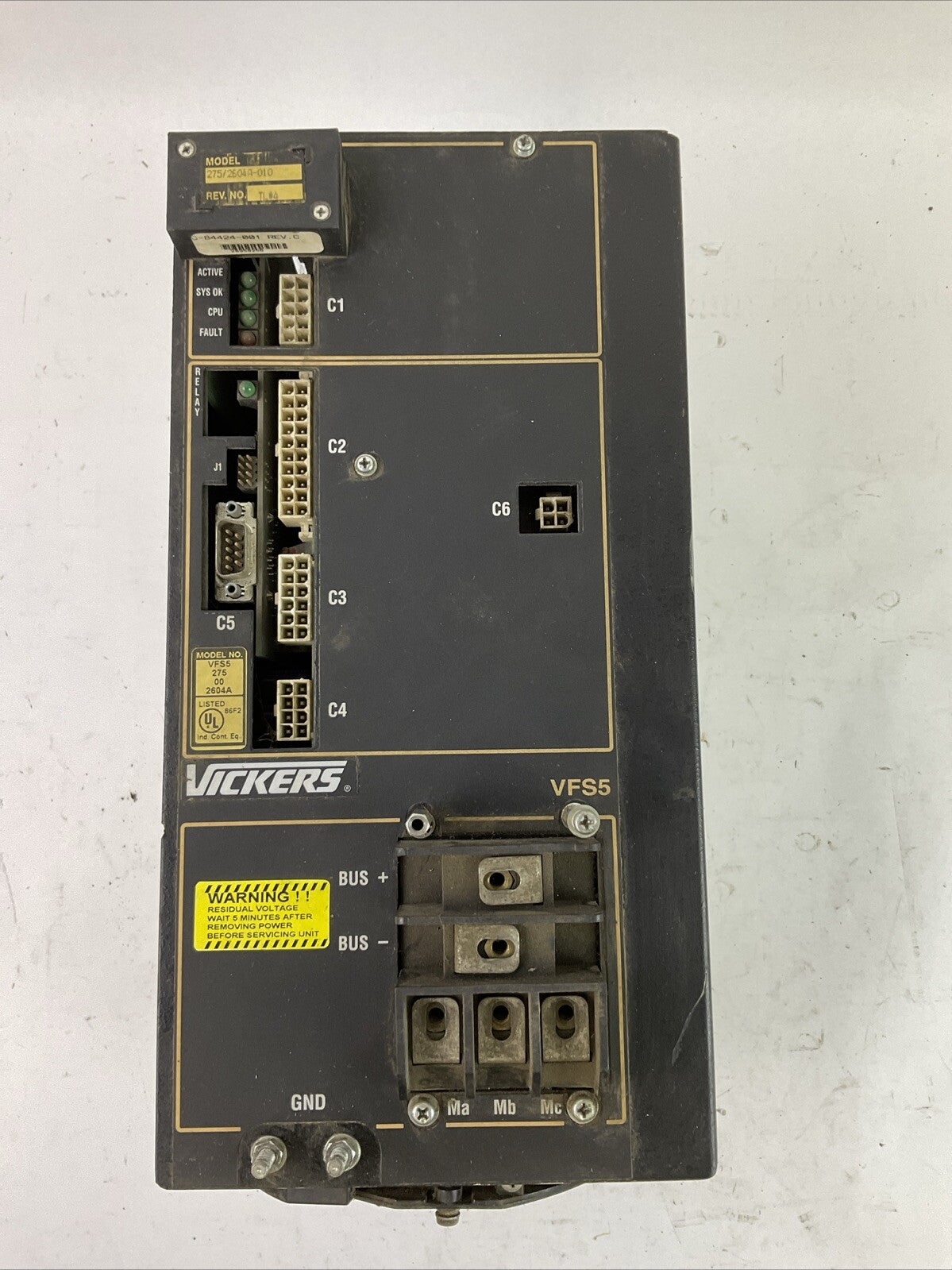 VICKERS VFS5 275 00 2604A POWER SUPPLY OUTPUT 230VAC 55AMP/PHASE INPUT 310VDC0