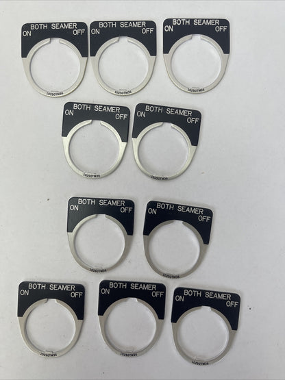 CUTLER HAMMER EATON 10250TM36 BOTH SEAMER ON OFF LEGEND PLATE (LOT OF 10)0