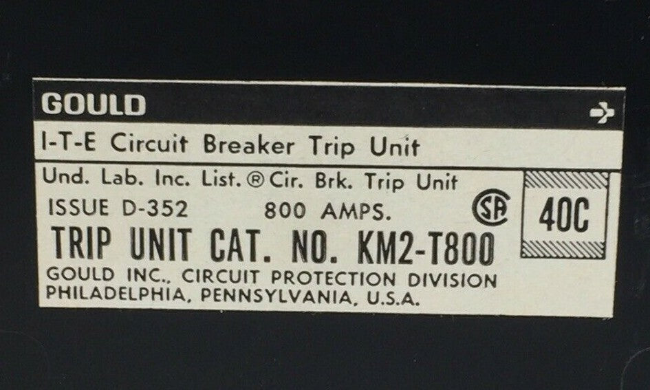 ITE GOULD KM2-T800 CIRCUIT BREAKER TRIP UNIT 800AMP 1