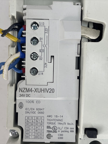 MOELLER NZM 4 CIRCUIT BREAKER 600VAC NZM H4-AE 800-NA 800A NZM4-XUHIV20 24VDC3
