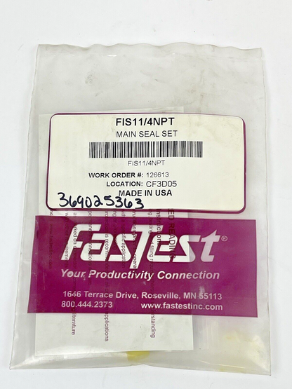 FasTest  INC - FIS11/4NPT - MAIN SEAL SET  - FI SERIES - FEMALE PIPE THREAD0