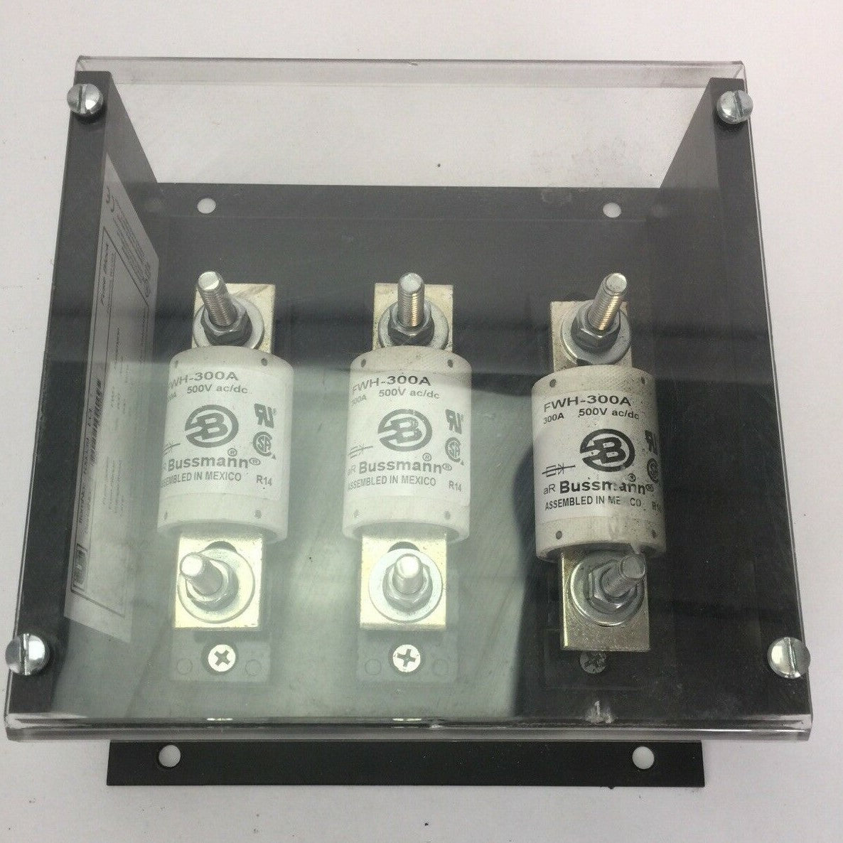 UNICO 109339 ECL 1 FUSE BLOCK 225-600A WITH 3 FWH-300A FUSES 300A 500V AC/DC0