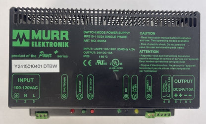 MURR ELEKTRONIK Y2415010401 DTBW SWITCHING MODE POWER SUPPLY MPS10-110/24 SINGLE0