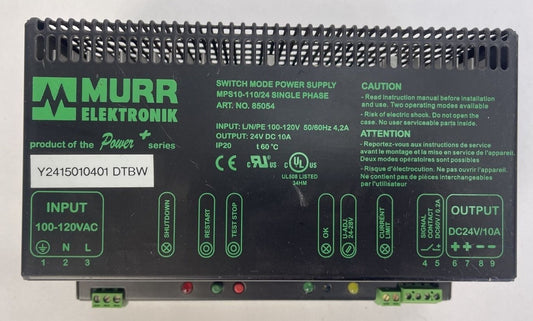 MURR ELEKTRONIK Y2415010401 DTBW SWITCHING MODE POWER SUPPLY MPS10-110/24 SINGLE0