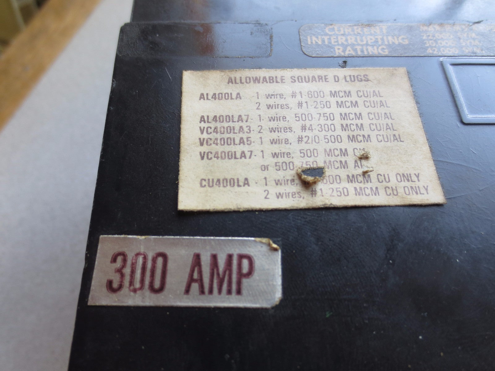 SQUARE D LAL363001212 Ser. 3 ADJUSTABLE TRIP CIRCUIT BREAKER 300A 3P LAL363008