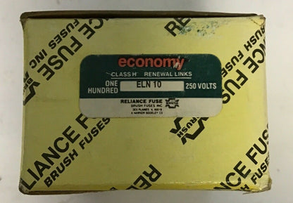 ECONOMY ELN10 FUSE RENEWAL LINKS CLASS H 250VOLTS ****LOT OF 215****0