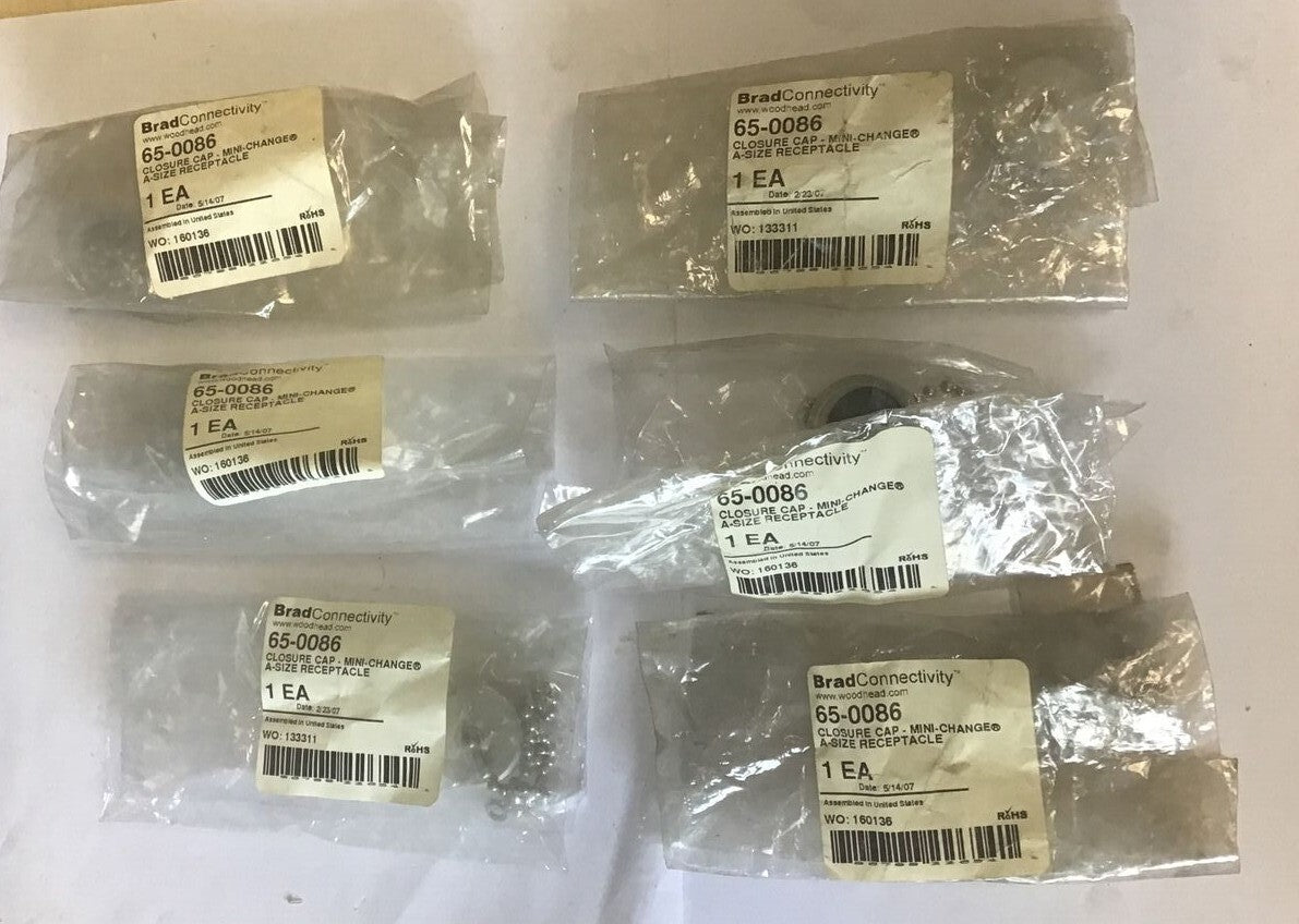 BRAD CONNECTIVITY 65-0086 CLOSURE CAP MIN-CHANGE A SIZE RECEPTACLE ***LOTOF6***0