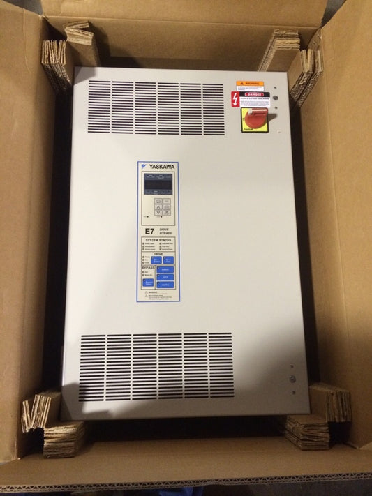 YASKAWA E7 E7LBB004G AC DRIVE INPUT 480VAC 5.8 AMP 3PH OUTPUT 0-460VAC 4.8A 3PH0