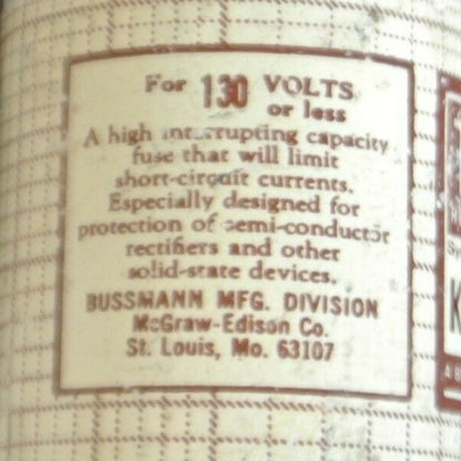 LOT of 10 / BUSSMANN / TRON KAA250 RECTIFIER FUSE / 250A / 130V / NEW SURPLUS3