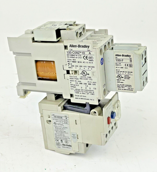 ALLEN BRADLEY - 193-EEBB SER. B RELAY & 100-C09Z*10 SER. A 25VDC & 100-FSD250 A0