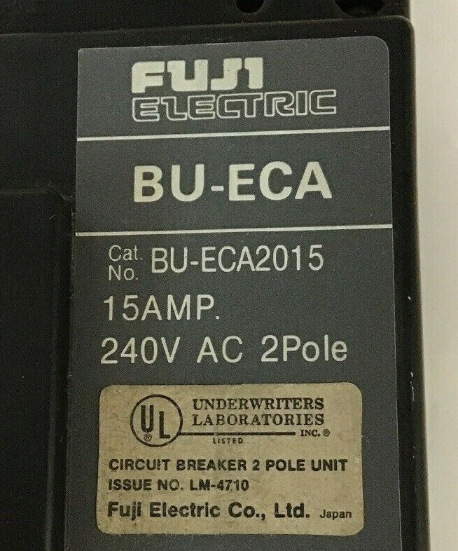FUJI ELECTRIC BU-ECA2015 CIRCUIT BREAKER  15AMP 240VAC 2POLE1