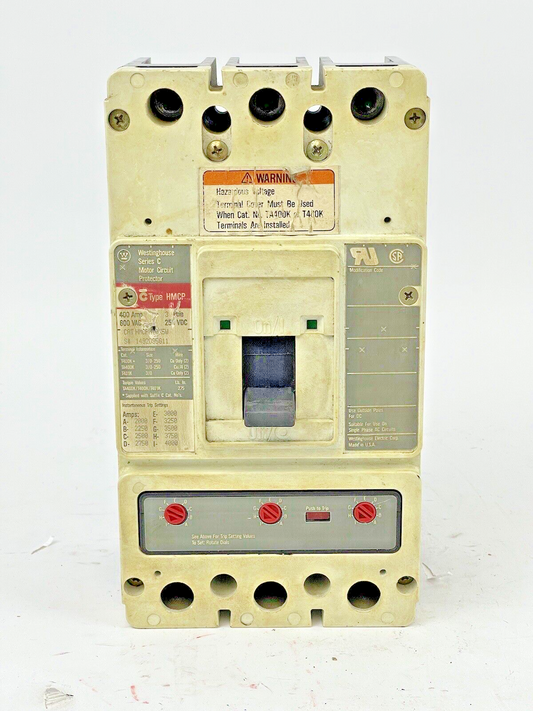 WESTINGHOUSE -HMCP400K5W - MOTOR CIRCUIT PROTECTOR - SER C, 400A, 3 POLE, 600VAC0