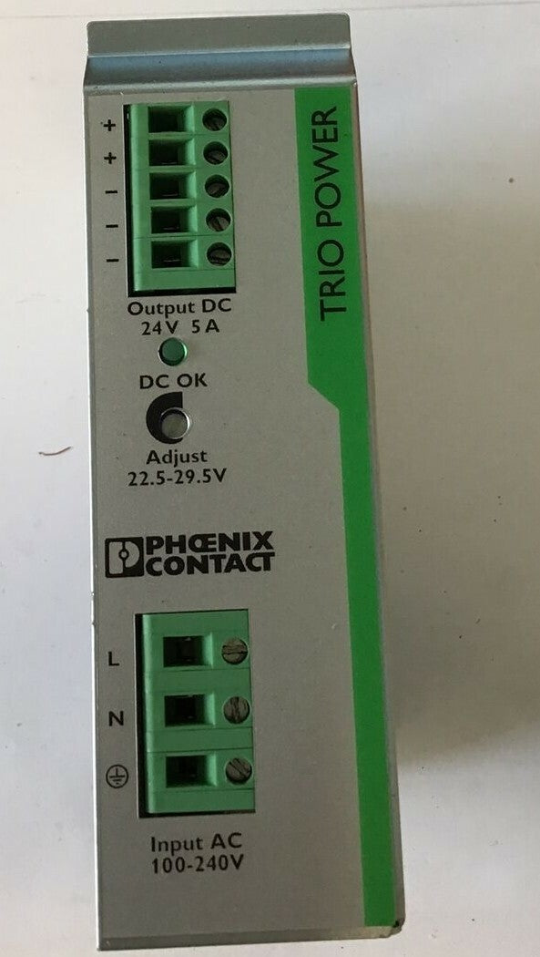 PHOENIX CONTACT TRIO-PS/1AC/24DC/5 POWER SUPPLY 100-240VAC 1.9-0.9A 50/60HZ2