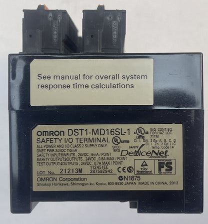 OMRON DST1-MD16SL-1 SAFETY I/O TERMINAL 24VDC2