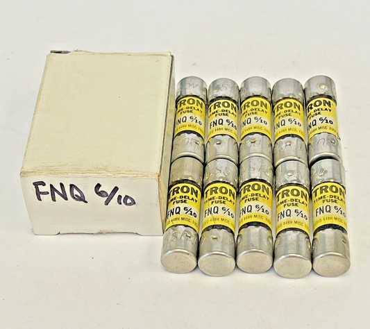 BUSSMANN - *BOX OF 10* - FNQ 6/10 - TRON TIME-DELAY FUSES, 500 VAC0