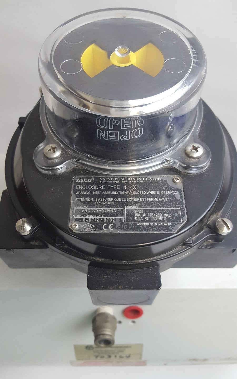 UNITORQ M-900 K4/5 DLS FCCW PNEUMATIC ACTUATOR w/ ASCO VR3C2YAA2NGA3