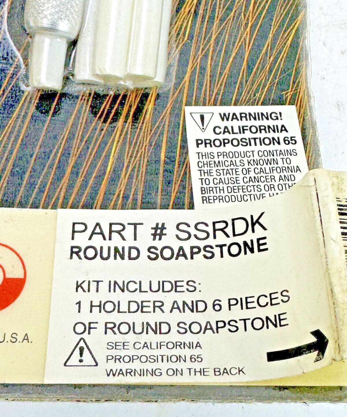 UNIWELD - SSRDK - ROUND SOAPSTONE KIT - 1 HOLDER AND 6 PIECES OF ROUND SOAPSTONE2