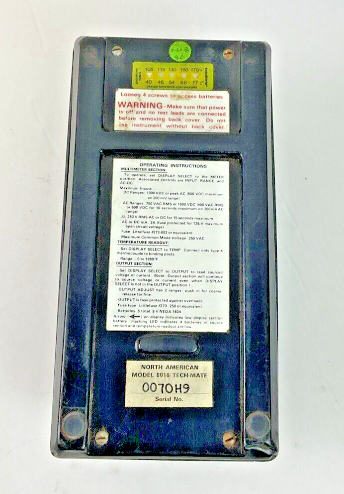 CALIBRATOR MODEL 8010-A 250VAC NORTH AMERICAN MFG.4