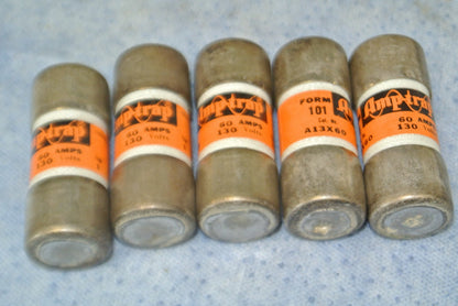 LOT of 5 / SHAWMUT A13X60 AMP-TRAP® FUSE / 60A / 130V0