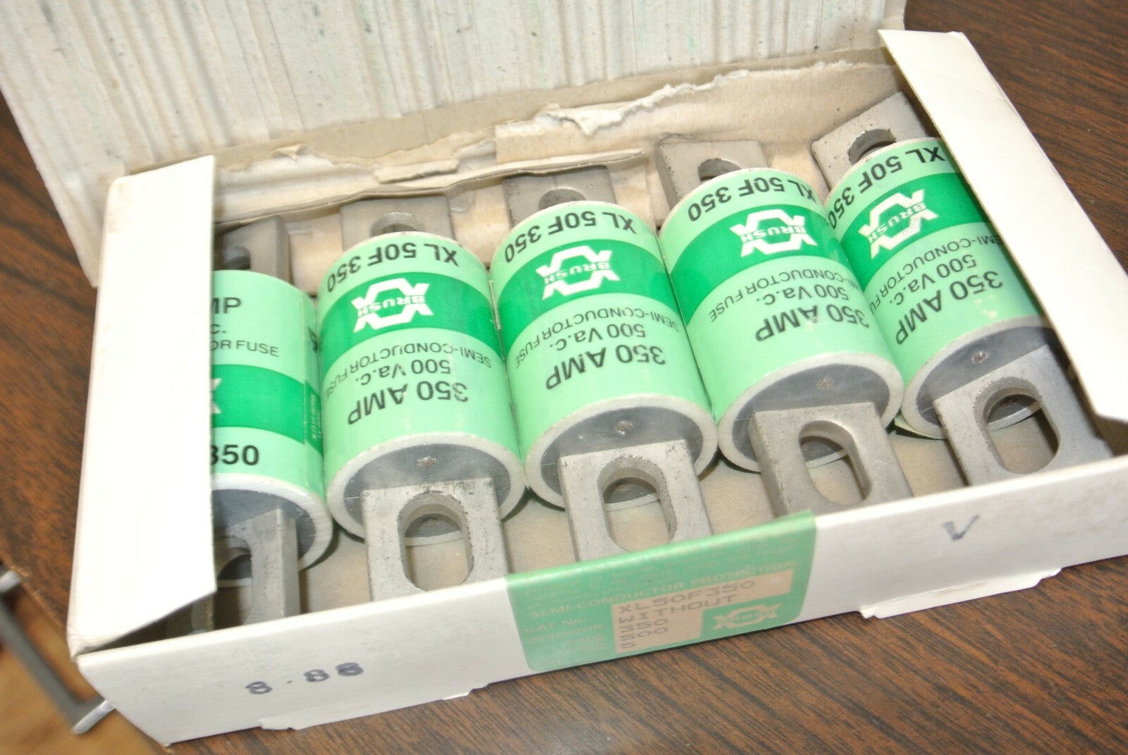 BOX of 5 / BRUSH XL50F350 SEMICONDUCTOR FUSE / 350A / 500VAC / NEW SURPLUS3