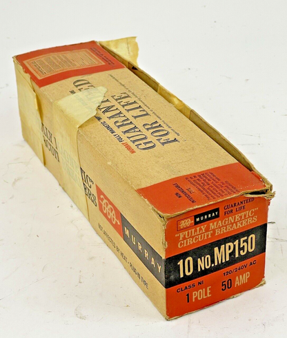 MURRAY *BOX OF 10* - MP150 - 50A, 1 POLE CIRCUIT BREAKERS, 120/240 VAC1