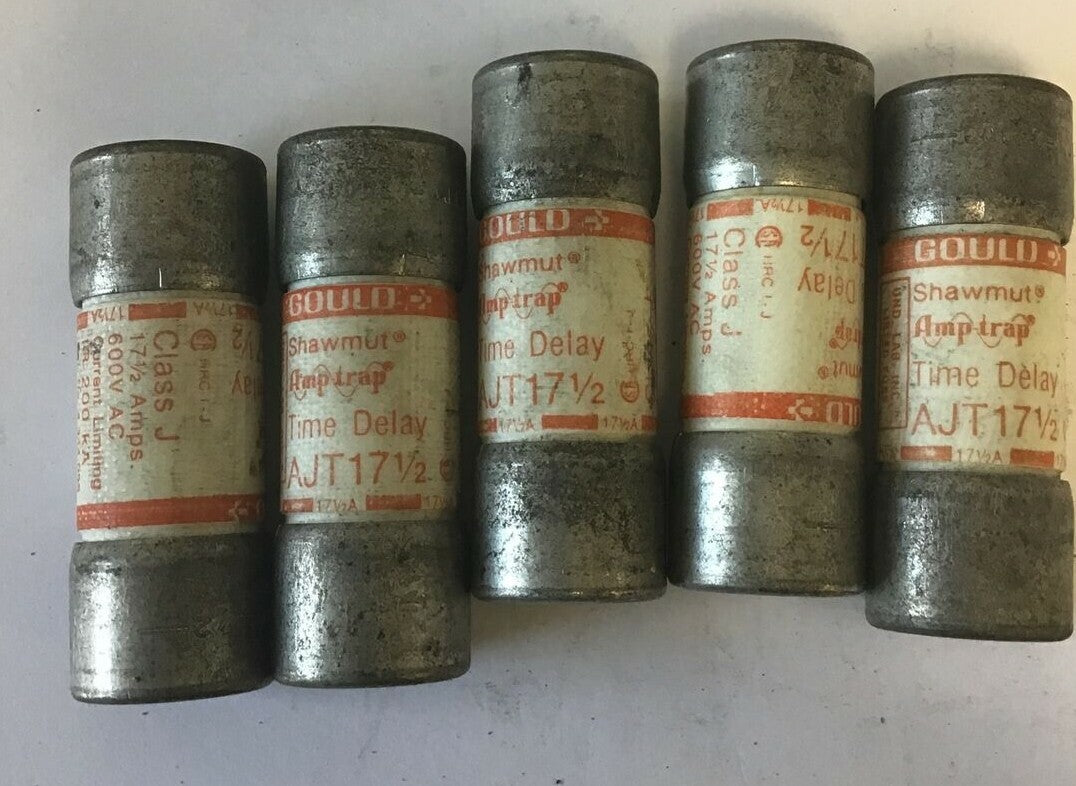 GOULD SHAWMUT AJT17 1/2 AMP TRAP 17 1/2A 600V  TIME DELAY CLASS J****LOTOF5****0