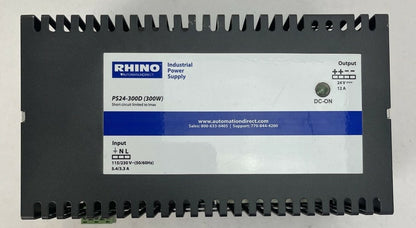 RHINO PS24-300D (300W) POWER SUPPLY OUTPUT 24VDC 12A INPUT 115/230VAC 5.4/3.3A0