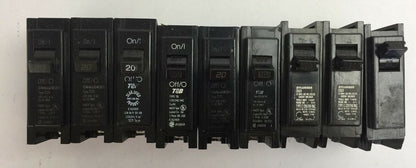 T&B/SYLVANIA/CHALLENGER C-120 CIRCUIT BREAKER 20A 1POLE 120/240VAC (LOT OF 9)0