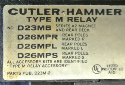 LOT of 3 / CUTLER-HAMMER D23MB / TYPE M RELAY / 110-120V COIL1