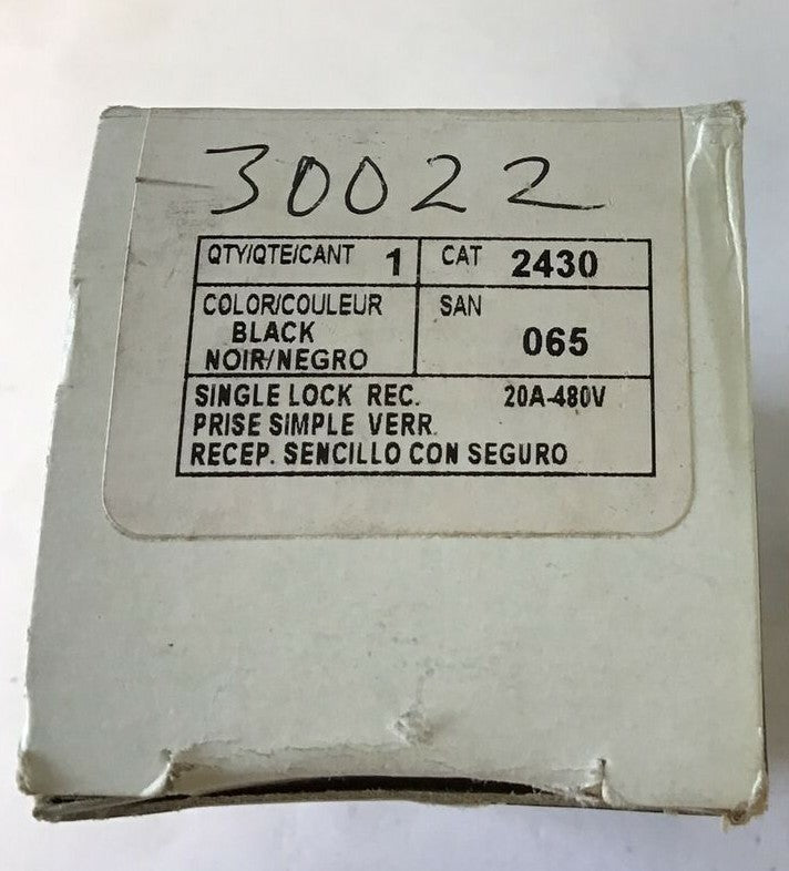 LEVITON 2430 LOCKING RECEPTACLE 3-POLE 3PHASE 1