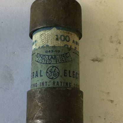 GENERAL ELECTRIC GF8B100 CURRENT LIMITNG FUSE 600VAC 100A  CLASS J***LOTOF4***1