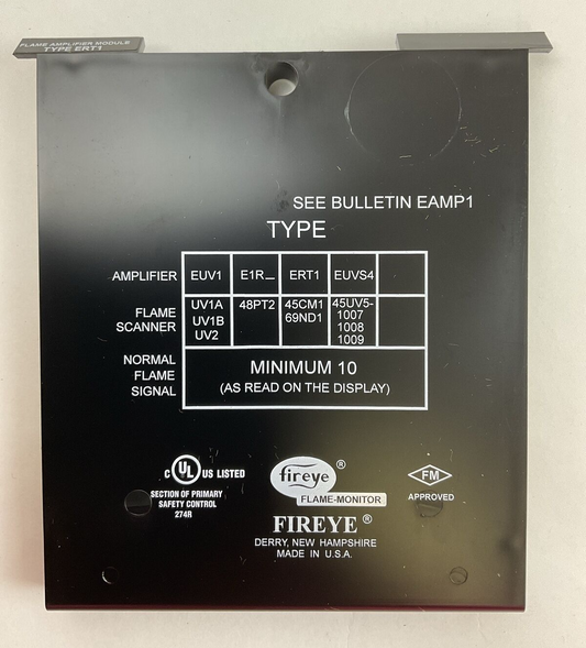 FIREYE TYPE ERT1 FLAME RECTIFICATION FLAME AMPLIFIER MODULE0