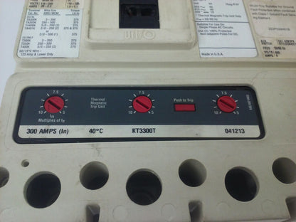 CUTLER HAMMER CIRCUIT BREAKER KD4400F 400A 4P 600VAC 250VDC KT3300T SNT3P11K1