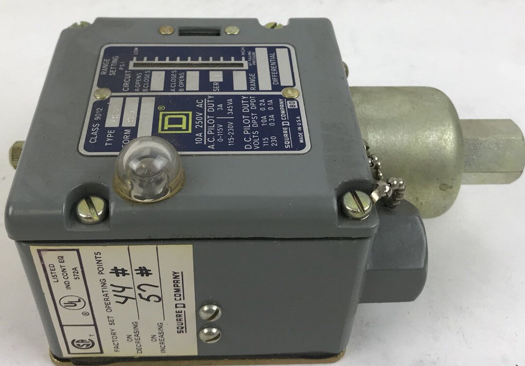 Sq D Pressure Switch class 9012 type ACW-21 series B, Range 400-3000psi new4