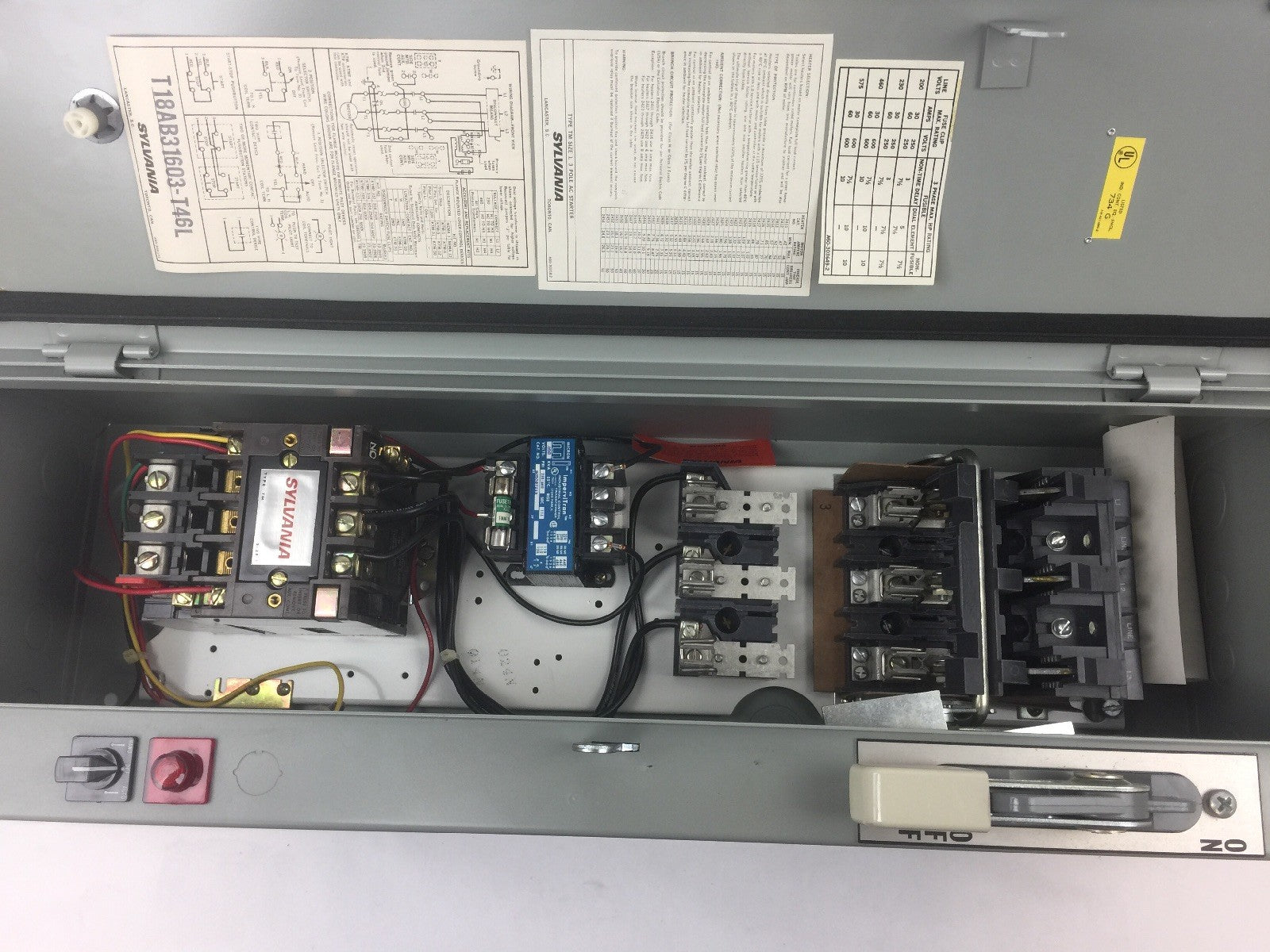 SYLVANIA T18AB31603-T46L A.C. MAGNETIC COMBINATION STARTER 30A 600V COIL 110-1207