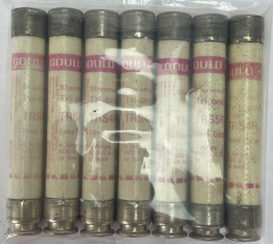 GOULD SHAWMUT TRS4R TRI-ONIC TIME DELAY FUSE 600VAC 4AMP (LOT OF 7)0