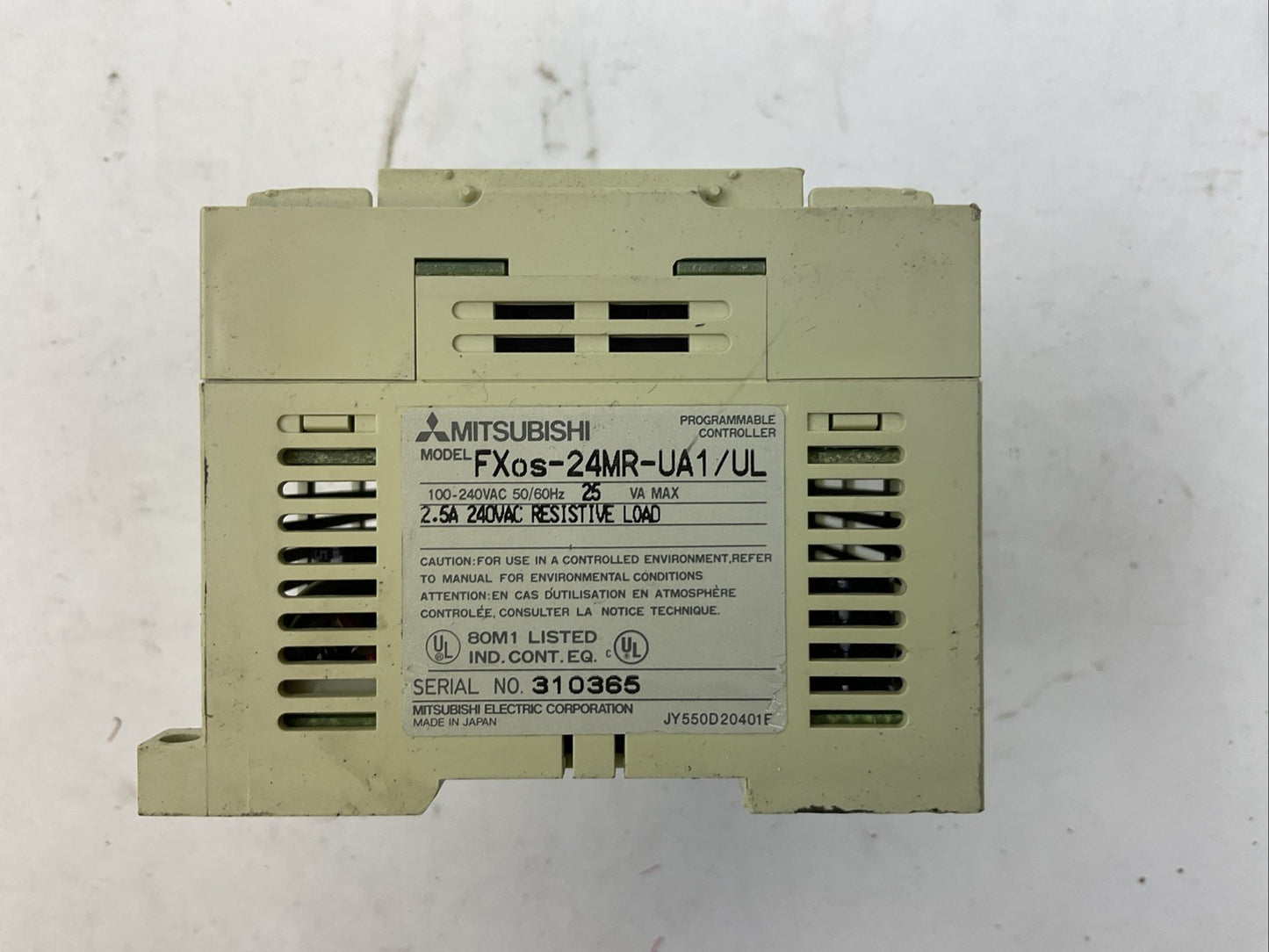 MITSUBISHI FXos-24MR-UA1/UL PROGRAMMABLE CONTROLLER 100-240VAC 50/60HZ 2.5A 25VA1