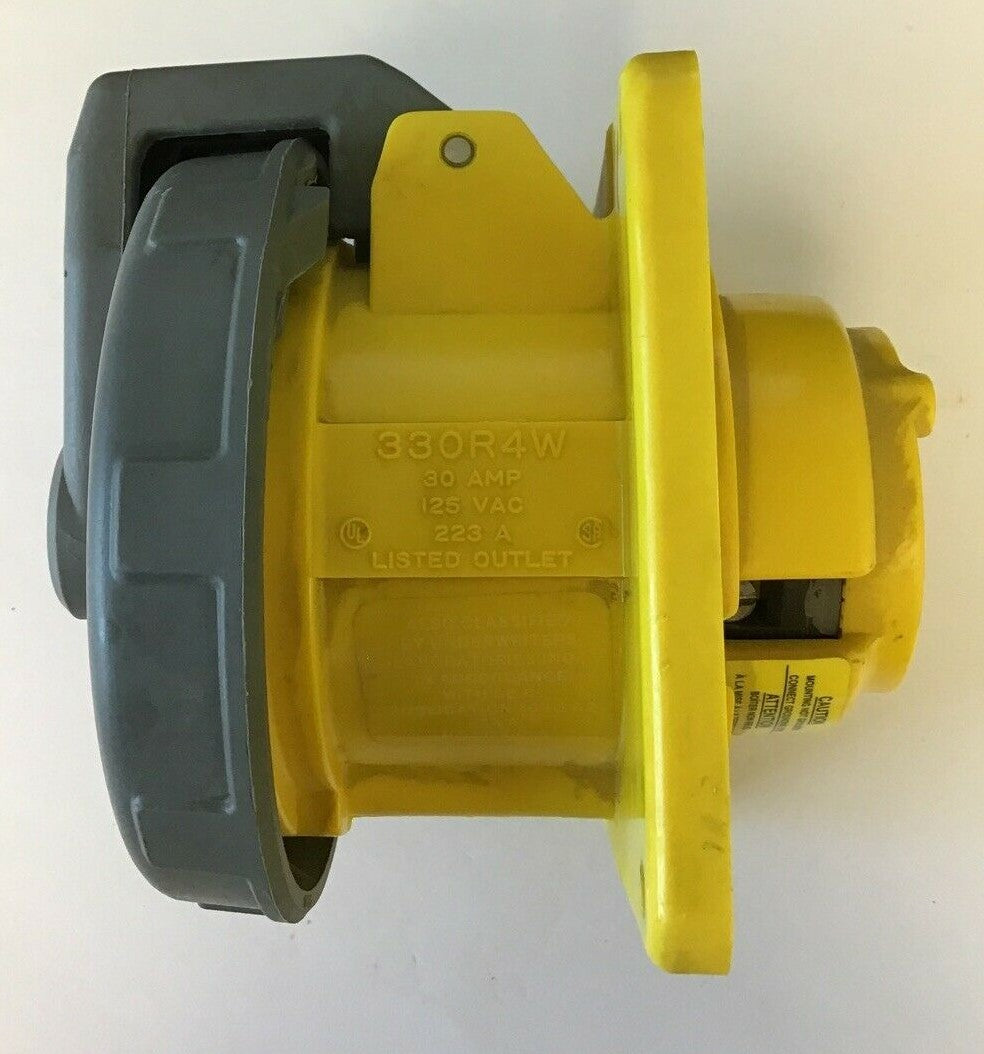 HUBBELL 330R4W PIN&SLEEVE RECEPTACLE PLUG 30A 125VAC 3