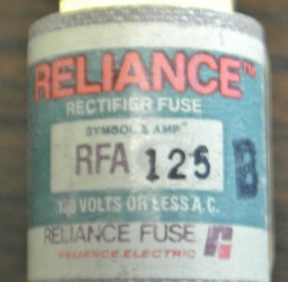 RELIANCE RFA125 RECTIFIER FUSE / 125A / 130V / NEW SURPLUS1