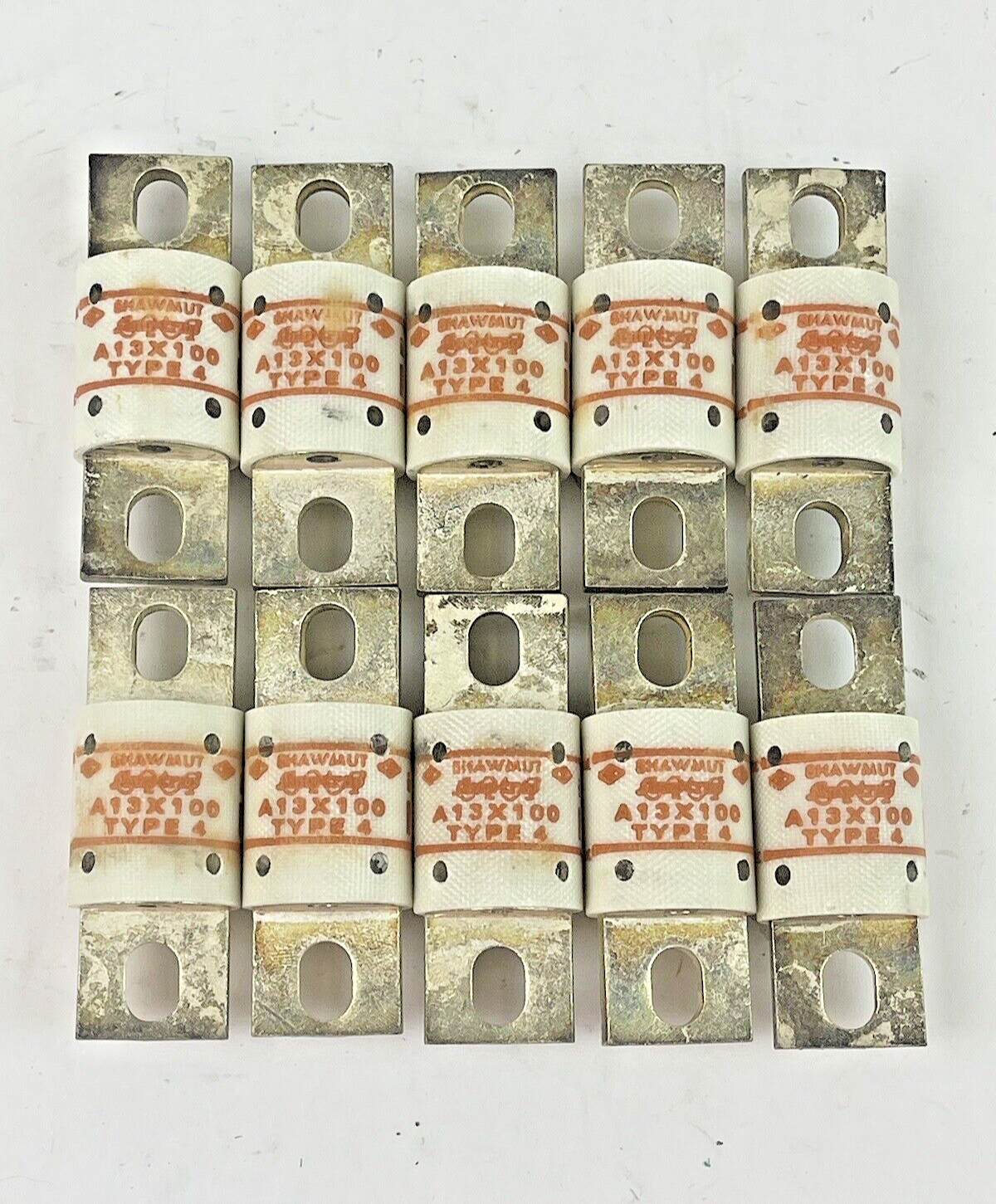 SHAWMUT *LOT OF 10* - A13X100-4 - AMP TRAP - 130V, 100 AMP FUSES2