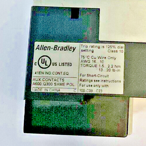ALLEN BRADLEY 193-T1AC12 OVERLOAD RELAY SER.A 9-12.5A3