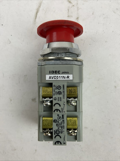 IDEC AVD311N-R RED TWIST-RELEASE EMERGENCY STOP MUSHROOM BUTTON1