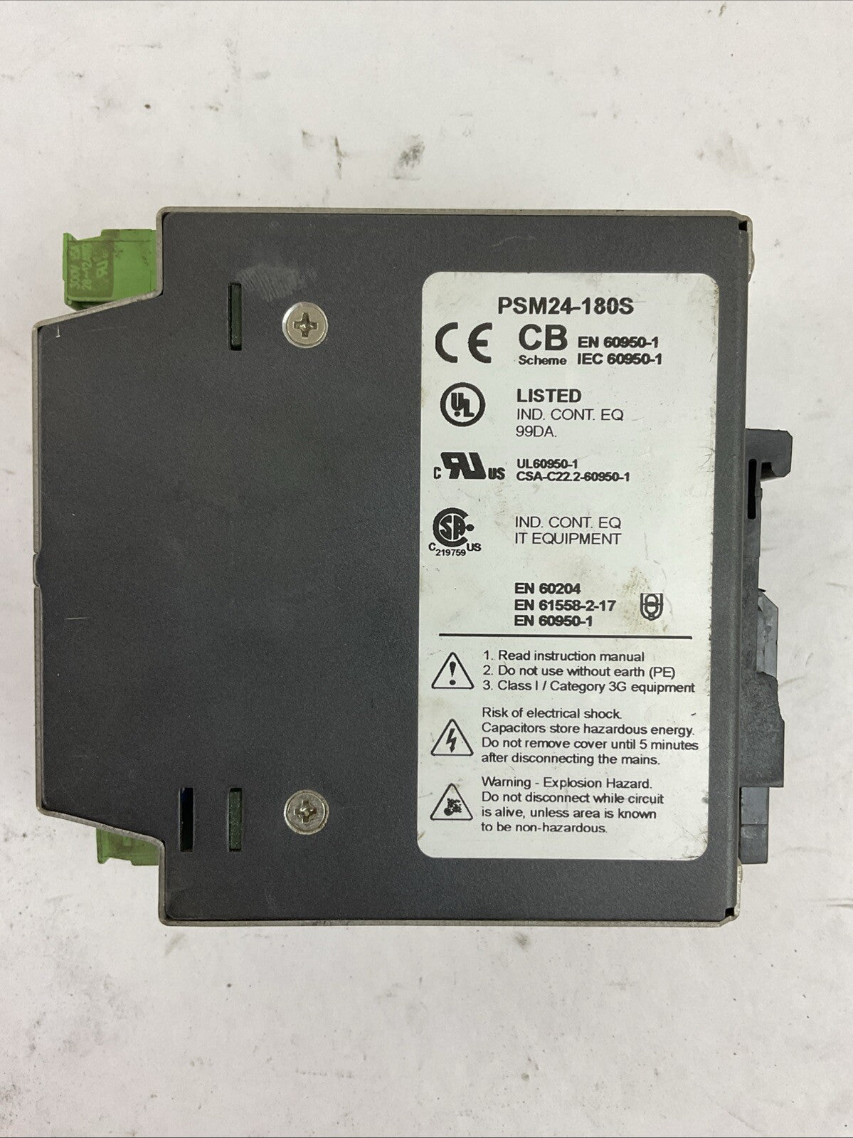 RHINO PSM24-180S INDUSTRIAL POWER SUPPLY 24VDC 7.5A 100-240VAC 2.8-1.5A2