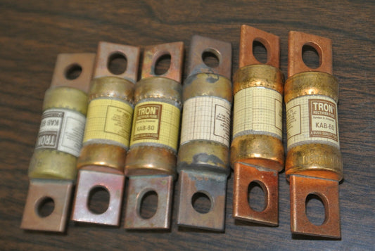 LOT of 6 / BUSSMANN / TRON KAB60 RECTIFIER FUSE / 250V / 60A / NEW SURPLUS0