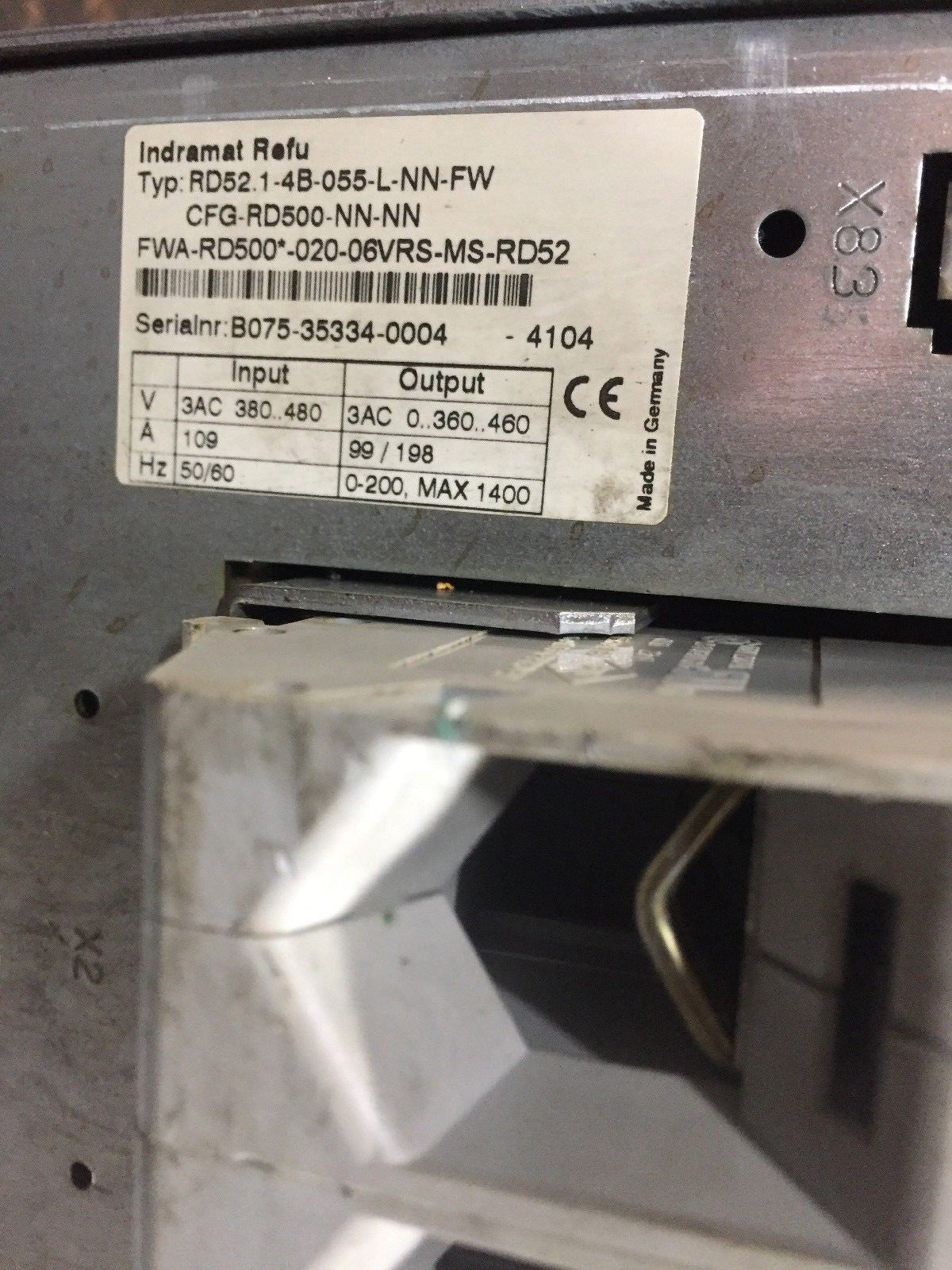 INDRAMAT RD52.1-4B-555-L-NN-FW CFG-RD500*-NN-NN FWA-RD500-020-06VRS-MS-RD521