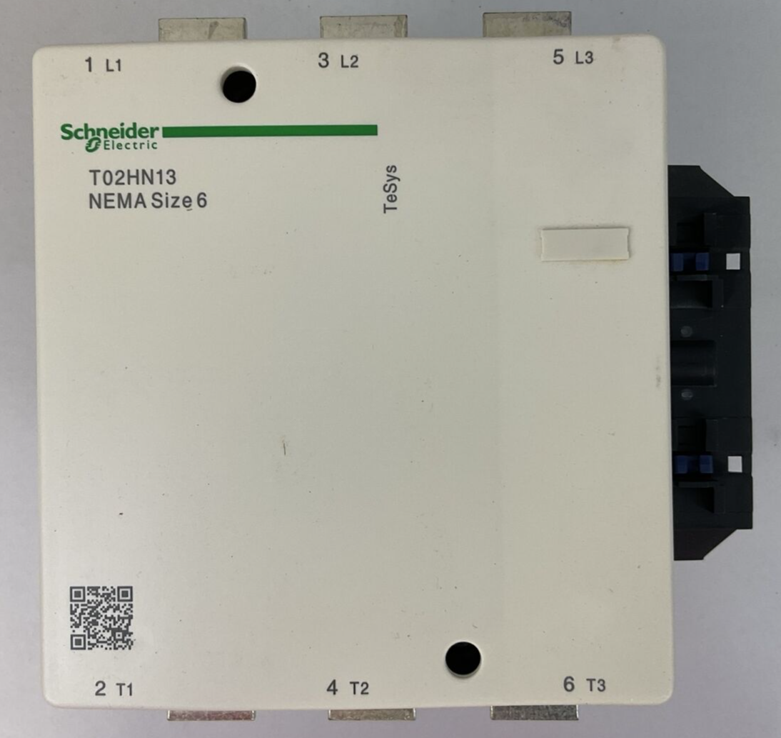 SCHNEIDER ELECTRIC T02HN13F7 SIZE 6 CONTACTOR TeSys LX1FK110 110-120VAC 40-400Hz1
