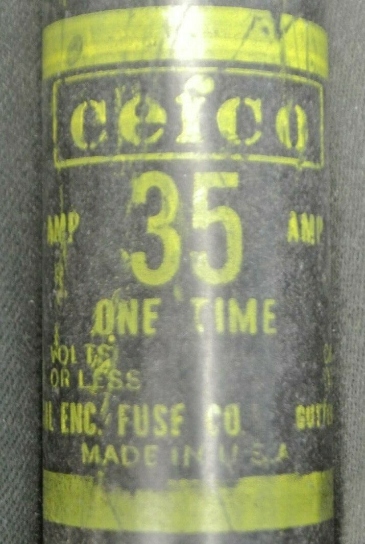 LOT of 6 / CEFCO OT35/600 ONE TIME FUSE / 35A / 600V / NEW SURPLUS / OT351